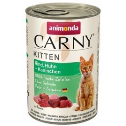 ANIMONDA CARNY KITTEN KURCZAK + KRÓLIK PUSZKA 400G